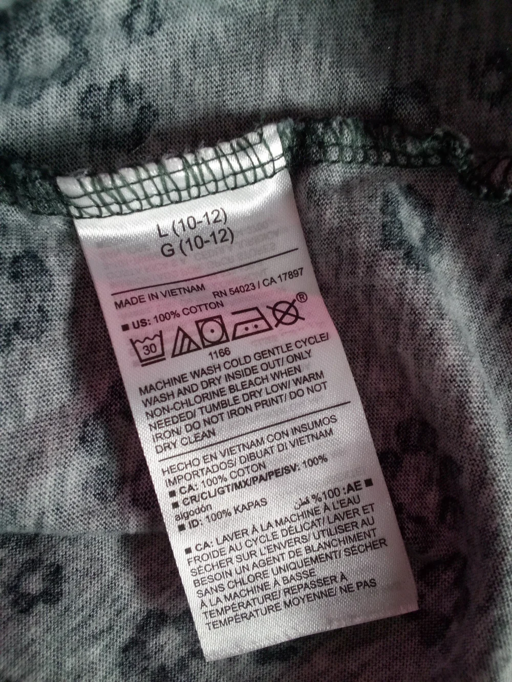Old Navy Girls' Dark Gray Cheetah Print Long Sleeve Shirt